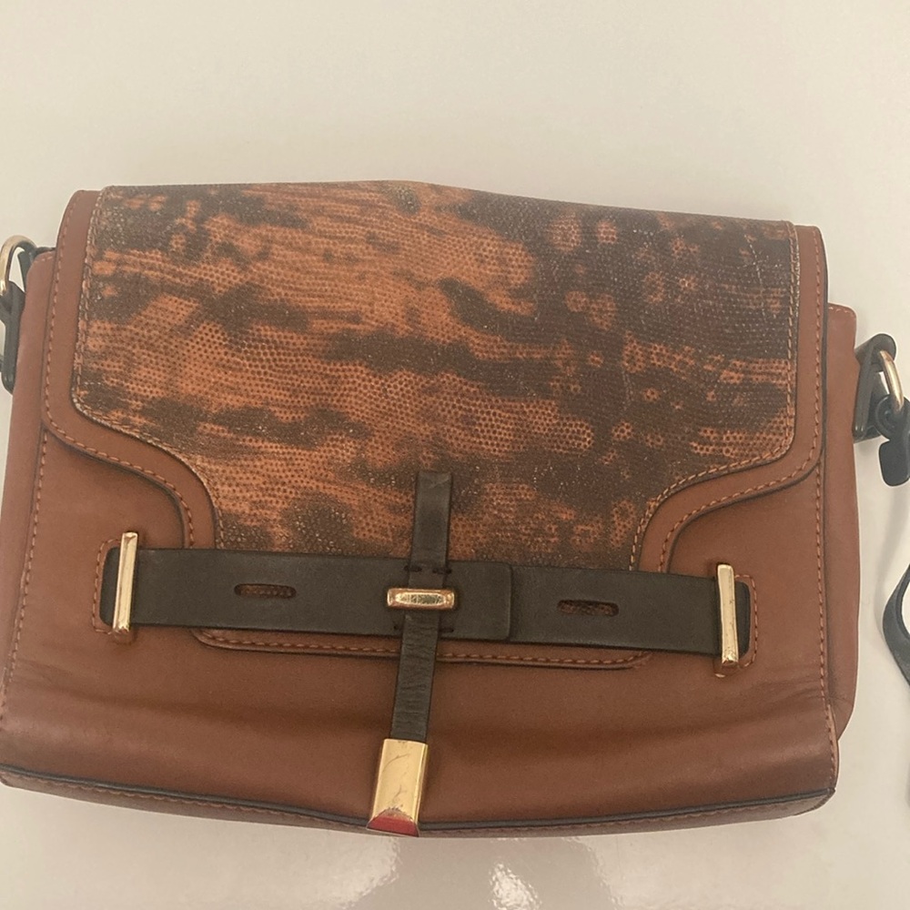 Brown and Black Patterned Handbag